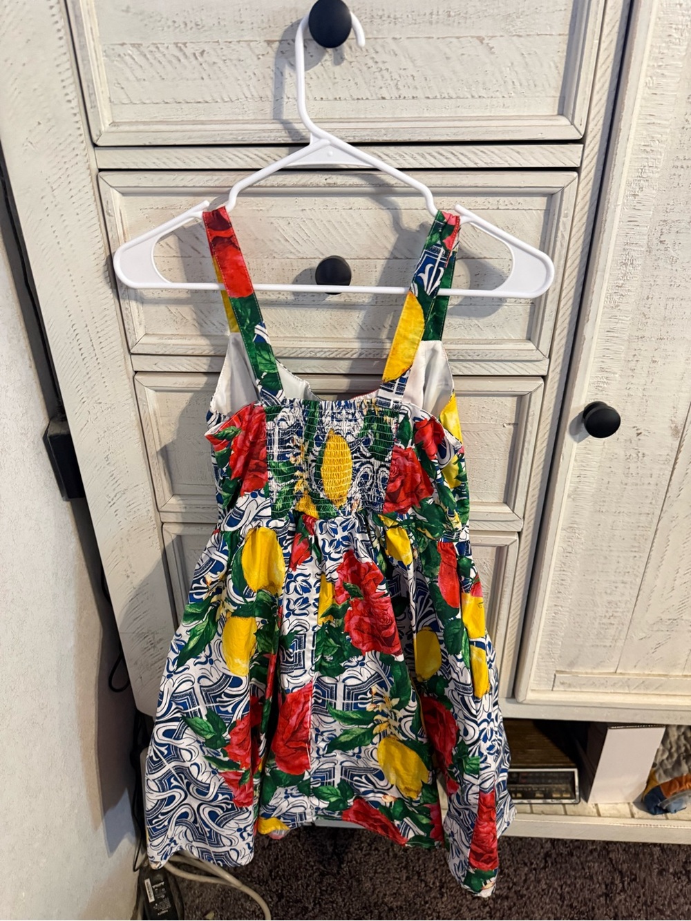 New York & Company Floral Sundress in Red, Yellow, Green